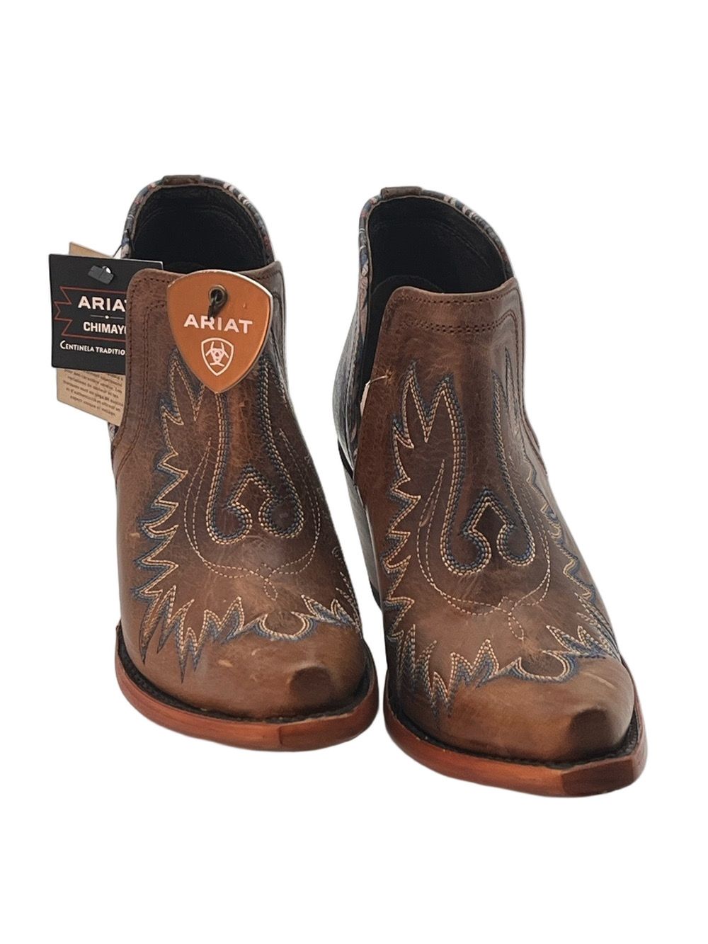 NWT Ariat Womens 6 Dixon Chimayo Brown Leather Western Ankle Cowboy Boot